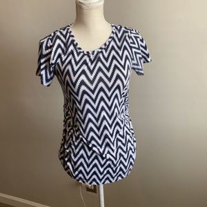Maternity Crushing Hearts Chevron Pattern Top